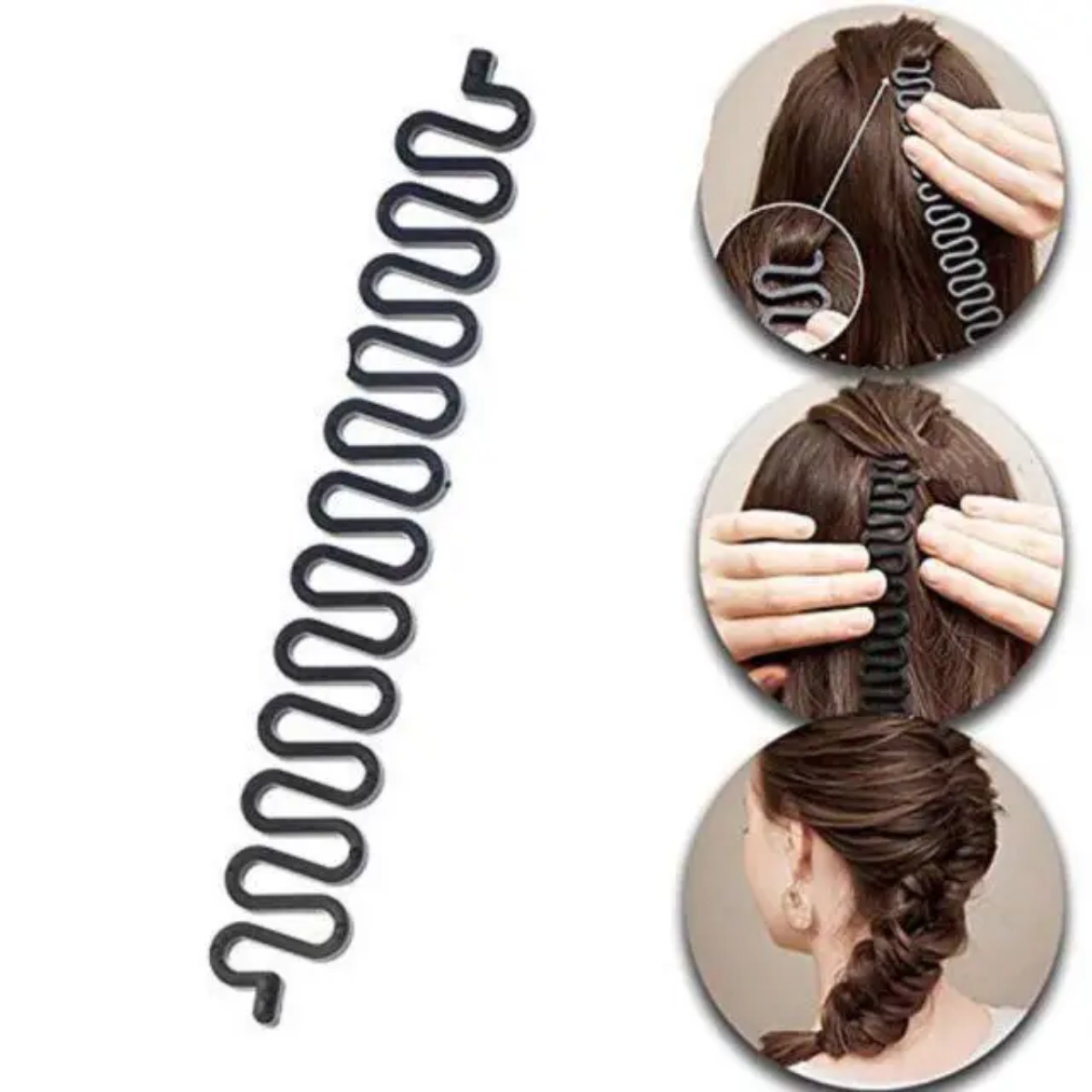 Hair care kit 4 pieces plastic black